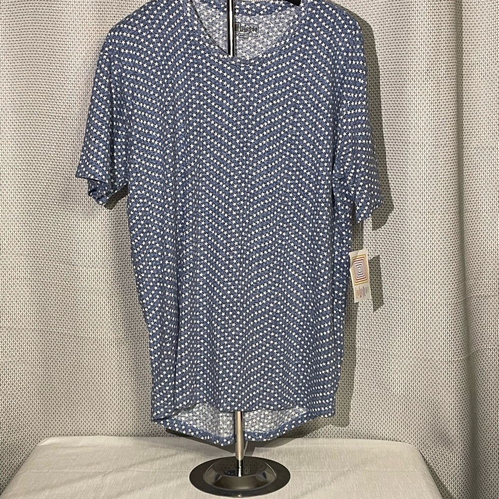 LuLaRoe Blue and White Polka Dot Tunic